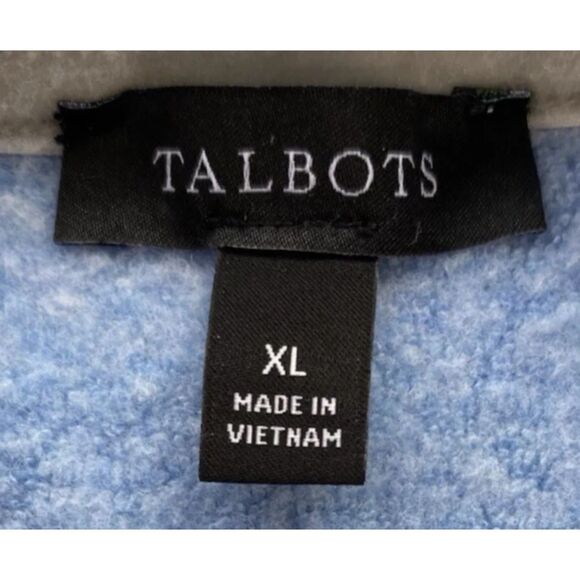 Talbots Women's Size XL Snowflake Fleece Pullover Soft Sweater Blue Silver - Picture 6 of 7